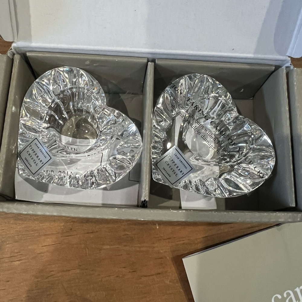 Tipperary Crystal candle holders. NWT made in Ireland.
